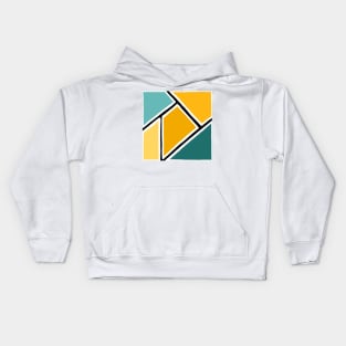 Mint and gold abstract geometric pattern Kids Hoodie